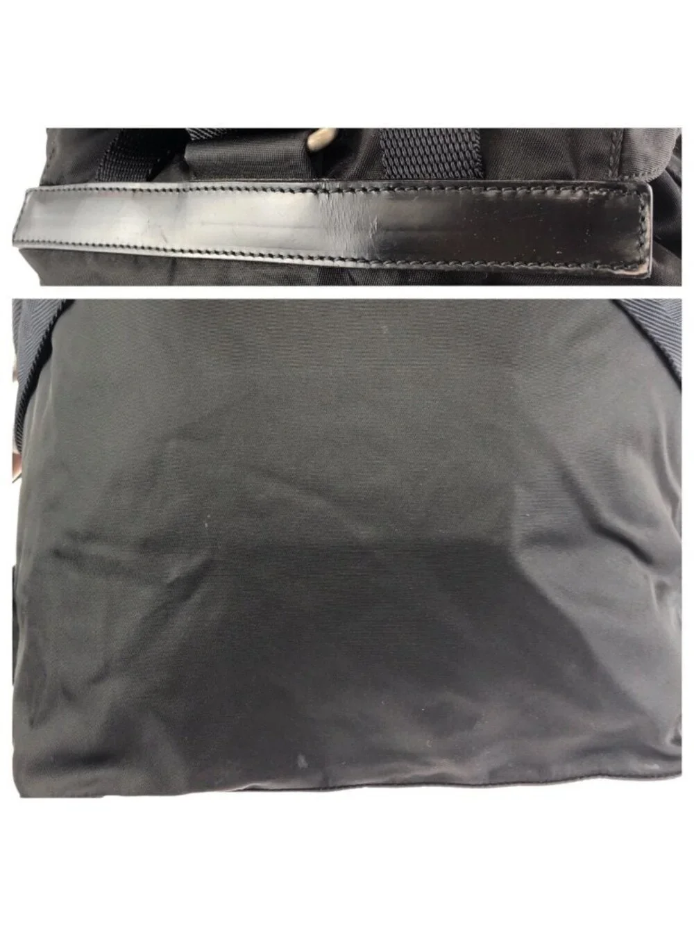 Prada Tessuto Black Silver Nylon Leather Backpack